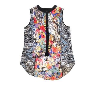 Nicole By Nicole Miller Women's‎ Multi-color Hi Low Sleeveless Blouse Medium